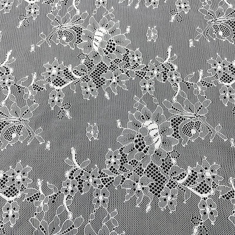 Lace Fabric Cutwork White Nylon for Women's Wear Wholesale Supplier 4
